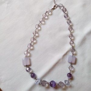Womens Lavender Resin Bead Necklace